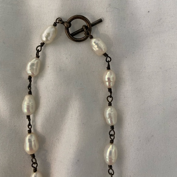 Vintage Pearl Cross Necklace - Picture 2 of 6